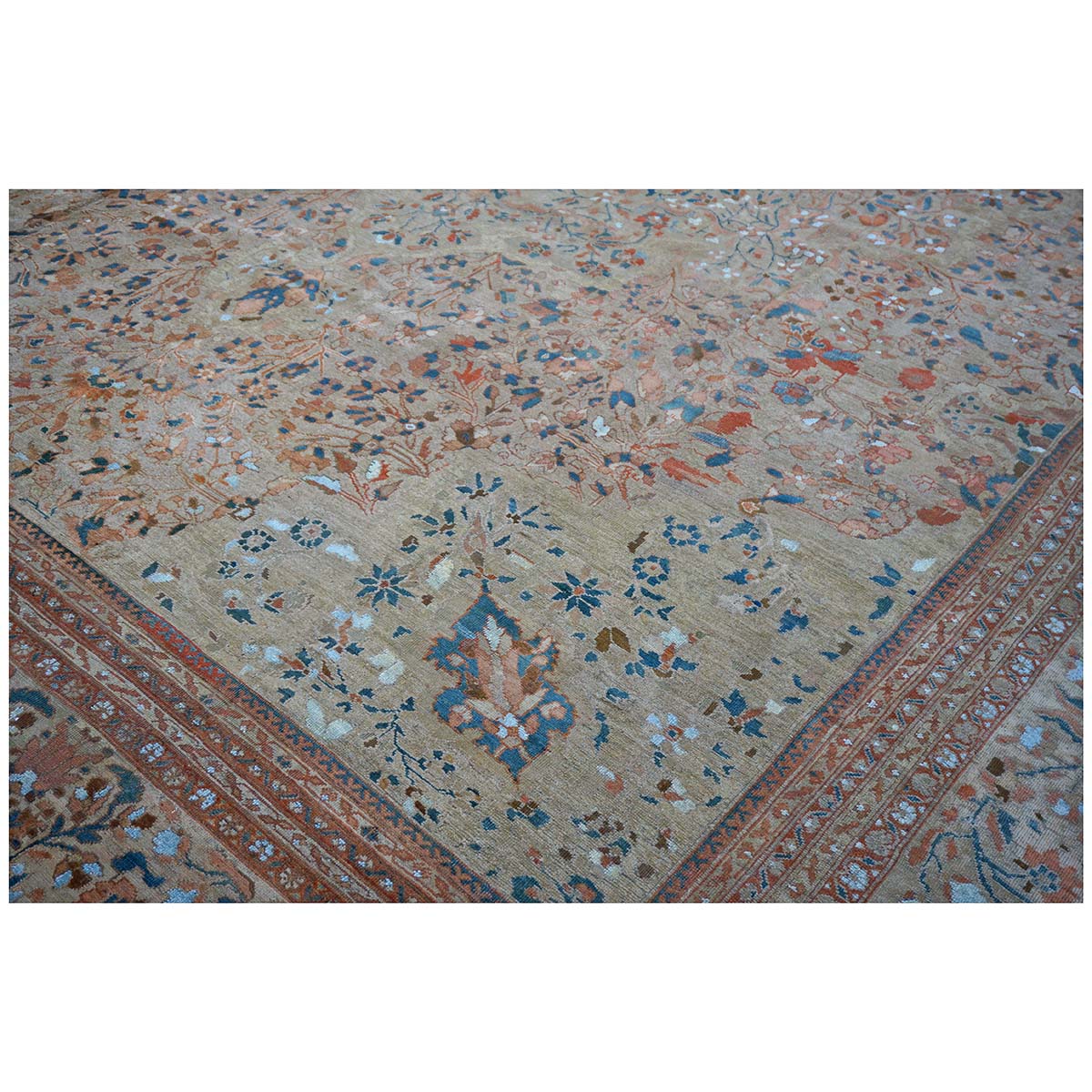 Antique Ziegler Sultanabad 15X21 Wool&Silk Tan Palace Size Rug #9902456 image 15