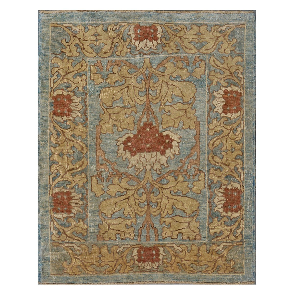 William Morris Donegal Carpet Light Blue and Rust 4x6 area rug #1140366 image 0