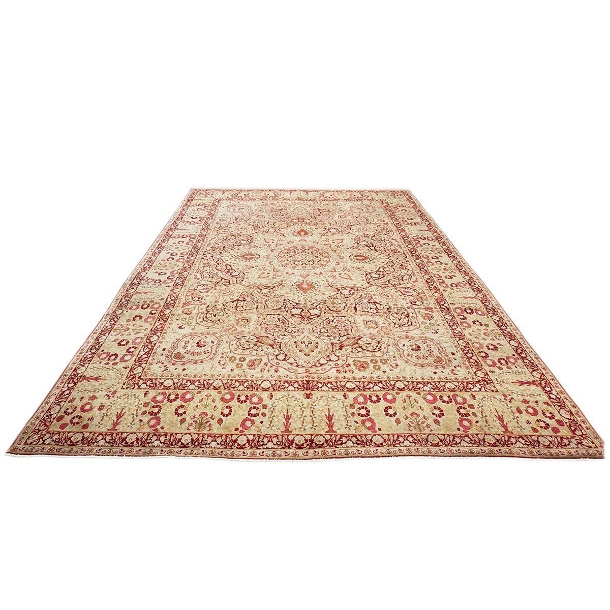 Antique Persian Kerman Lavar 11X16 Pink & Ivory Area Rug #1141138 image 1