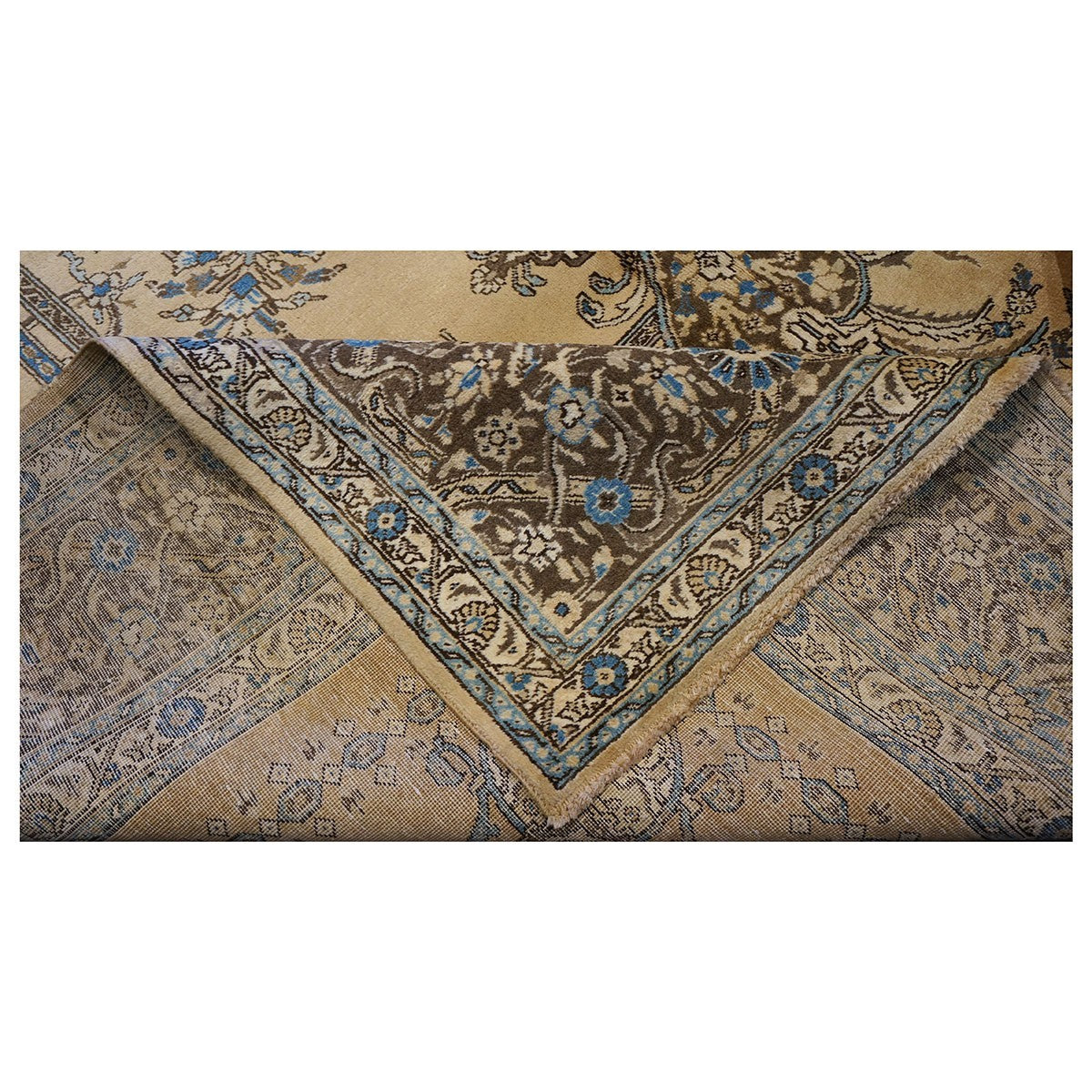Vinatge Persian Tabriz 9X12 Tan Area Rug #9902951 image 7