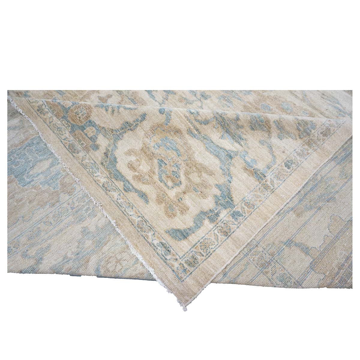 21st Century Persian Sultanabad 12x14 Ivory & Tan Handmade Area Rug #1142482 image 8