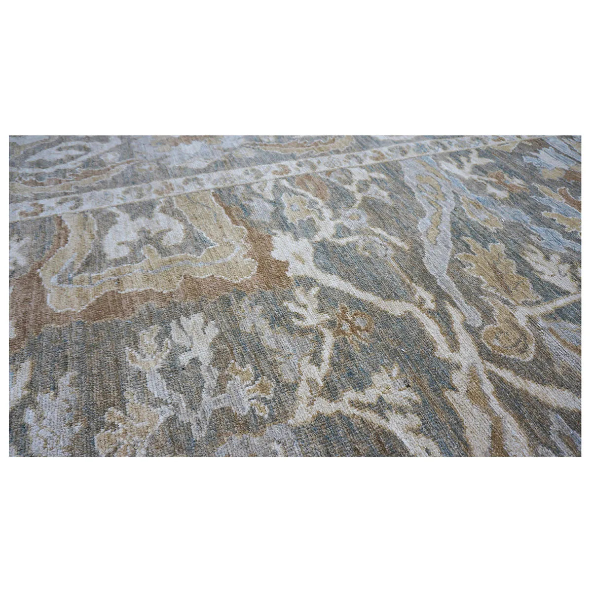 Persian Sultanabad 9x12 Olive & Tan Handmade Area Rug #1141109 image 4