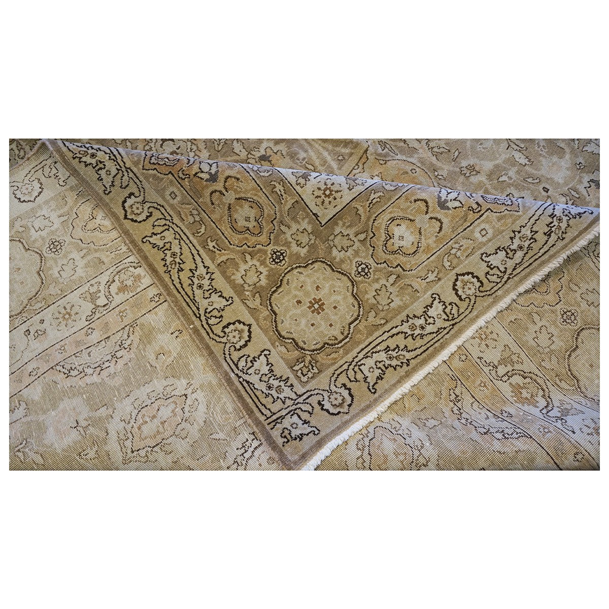 Antique Persian Tabriz 10X13 Brown and Tan Area Rug #9902389 image 5