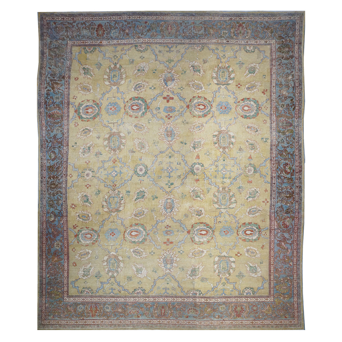 1880s Antique Persian Sultanabad Wool Rug 16x19 Tan Area Rug #1142157 image 0