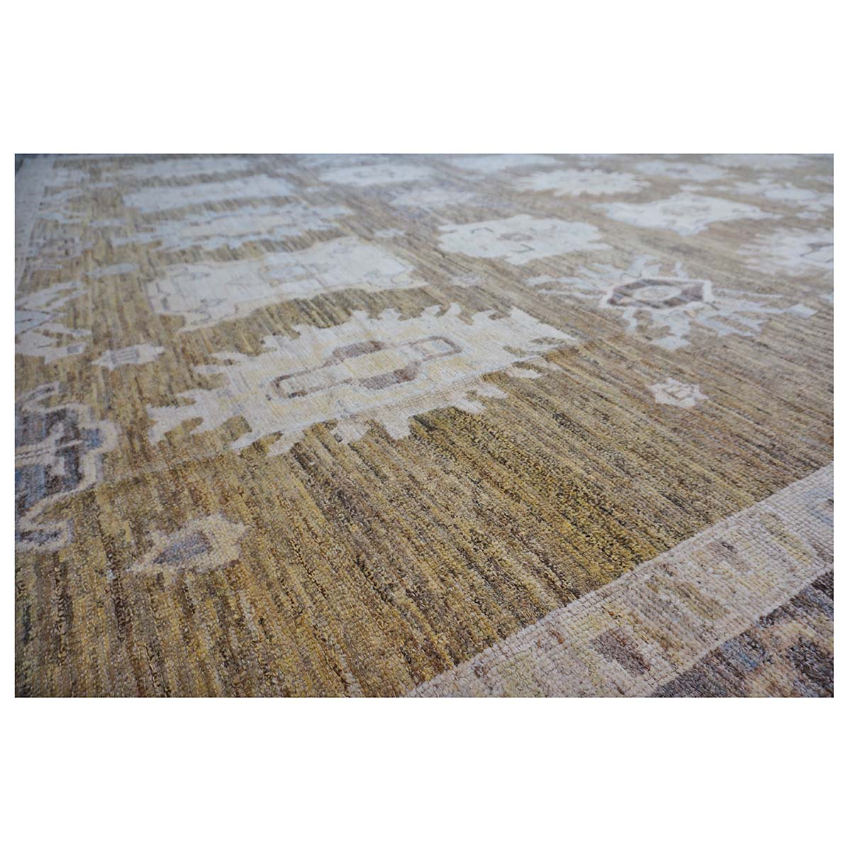 21st Century Turkish Oushak 15x23 Brown, Charcoal, & Ivory Handmade Oversized Rug #1144066 image 9