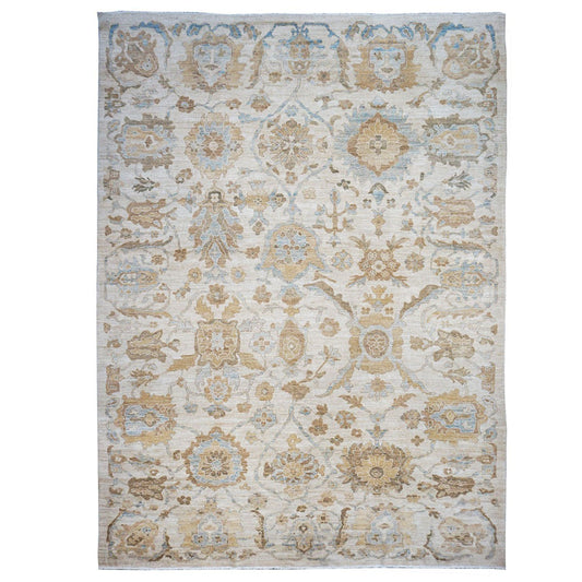 Persian Sultanabad 10x14 Ivory & Tan Handmade Area Rug #1141111 image 0