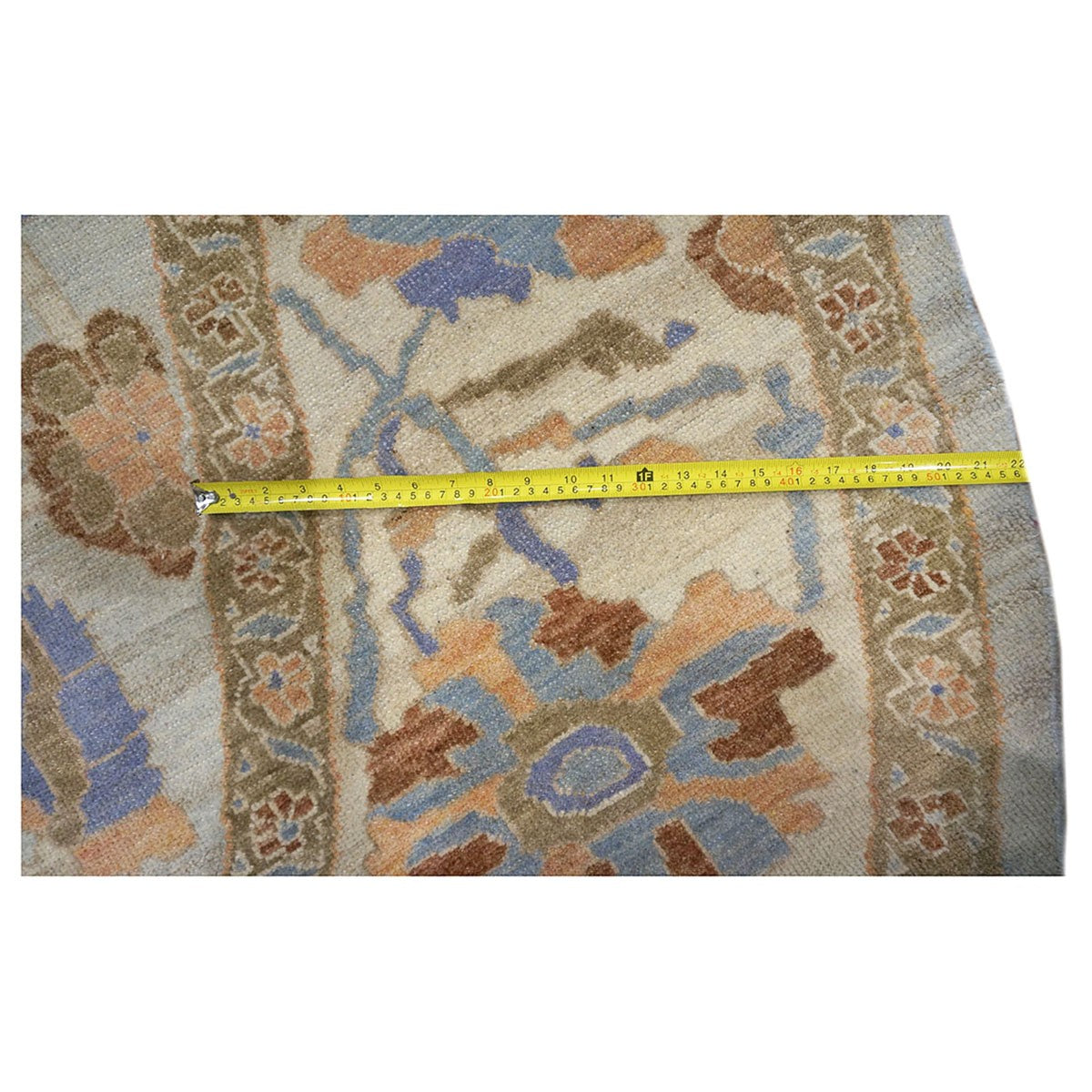 Sultanabad Master 11x11 Light Blue & Light Orange Round Area Rug #1143252 image 6