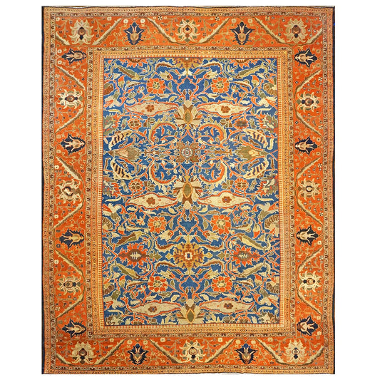 Antique Persian Ziegler Sultanabad 12x15 Orange & Blue Area Rug #1143805 image 0