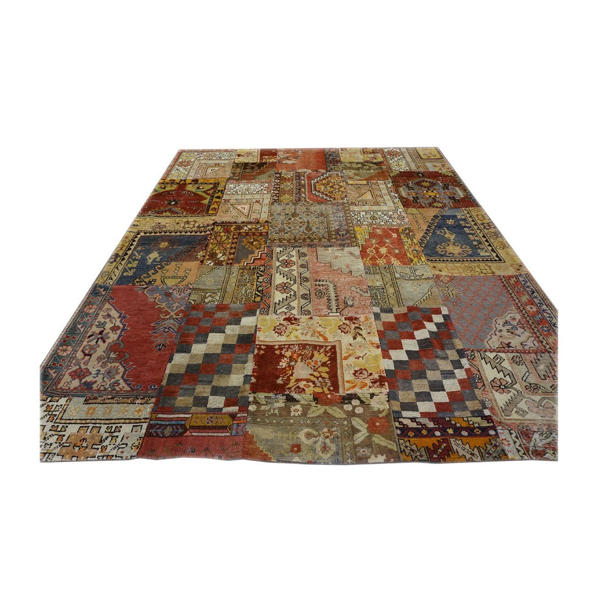 Antique Turkish Patchwork 8X10 Multi Colored Area Rug #9902852 image 2